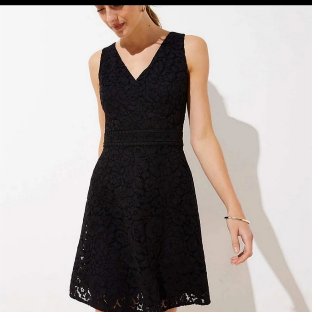 Loft black lace dress